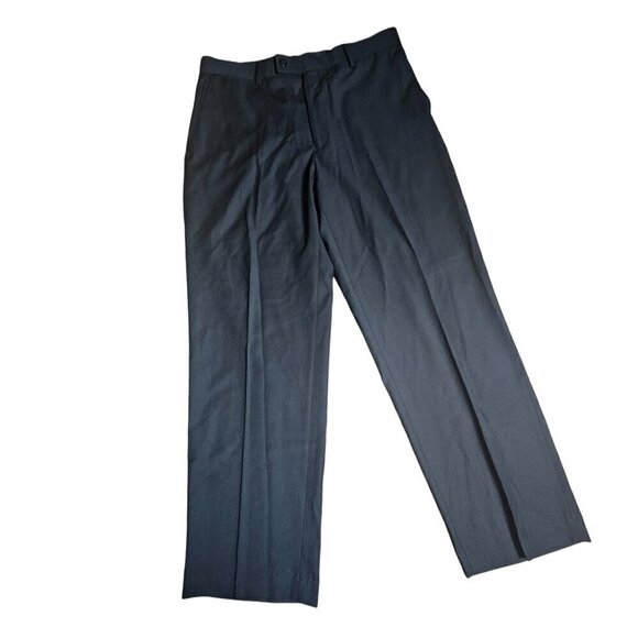 J. Ferrar Modern Fit Flat Front‎ Dress Pants Straight Leg Black Mens 34x30 NWT - Picture 7 of 13